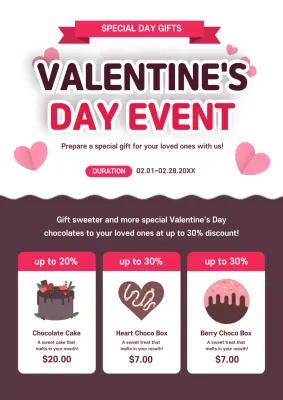 Pink Modern Valentine's Promotion Poster