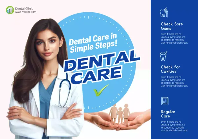 Blue Professional Dental Promotion Poster