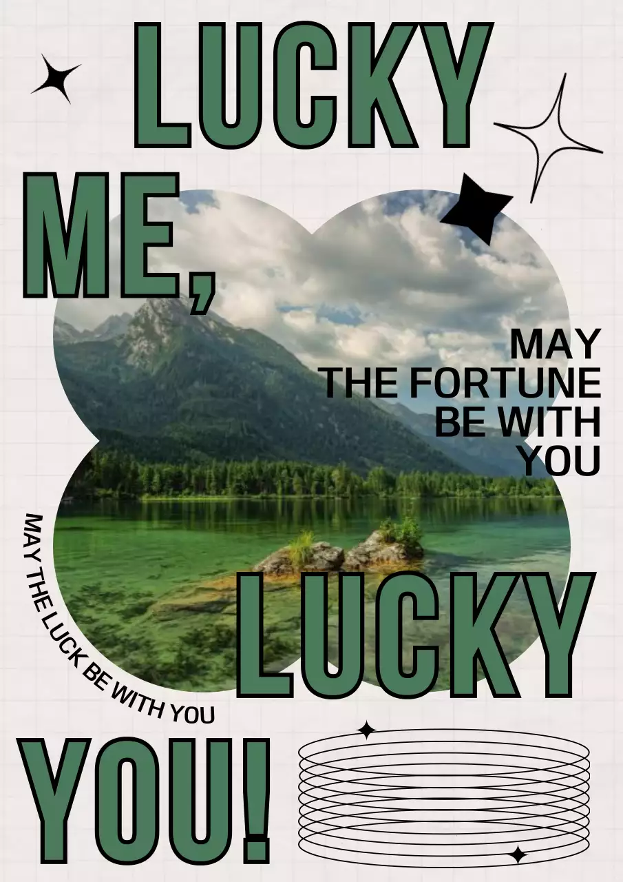 Lots of Luck Artwork with Four Leaf Clover Frame Points