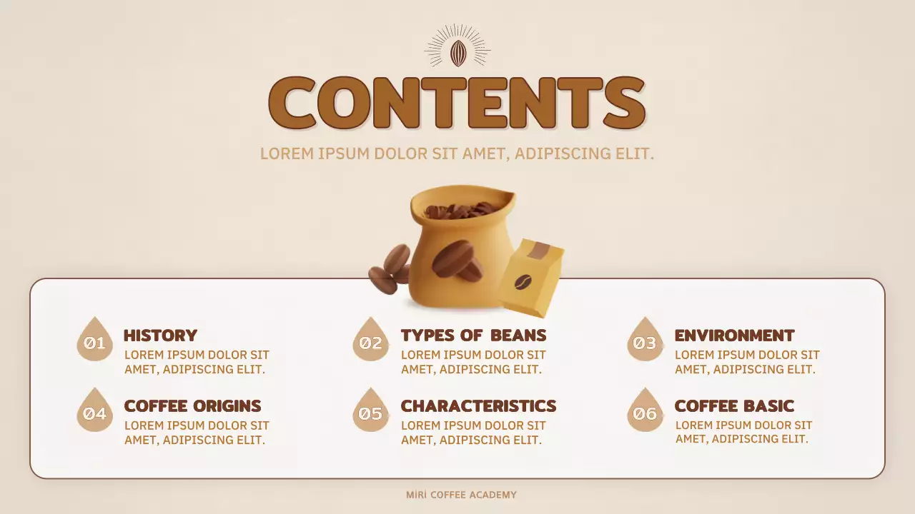 베이지색 커피 교육 따뜻한 프레젠테이션 