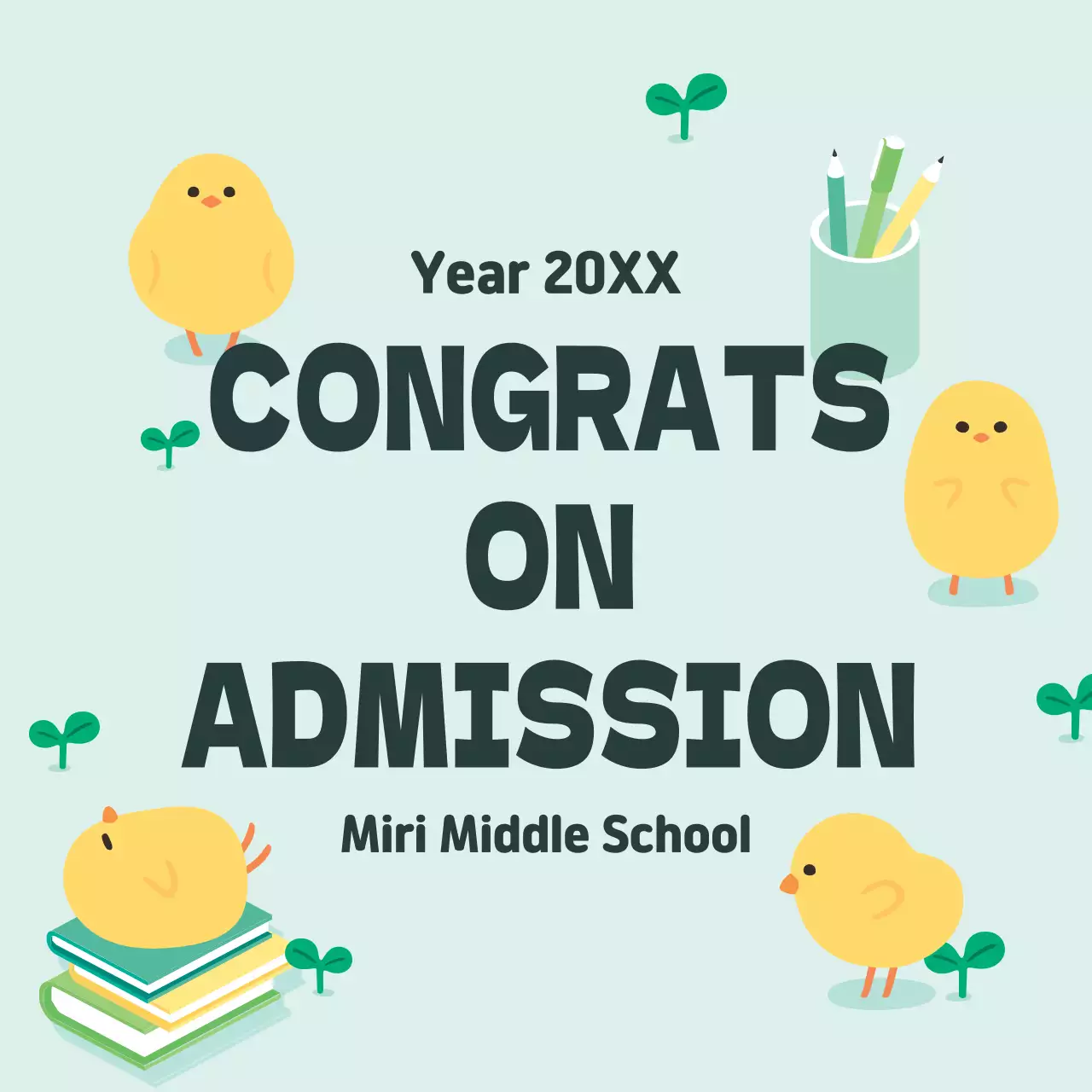 Mint Simple Admission Announcement Instagram Post