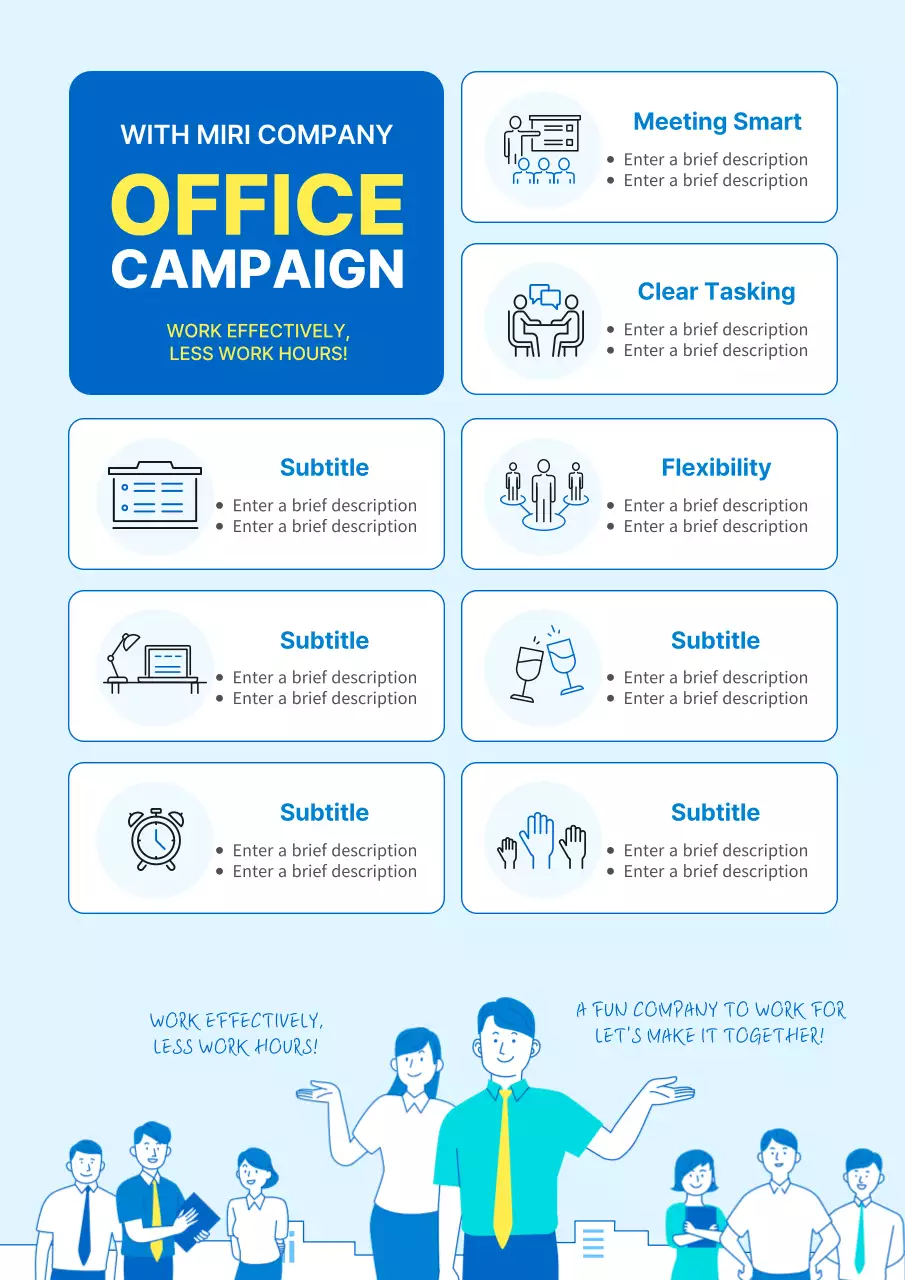 Blue Modern Office Promotion Poster