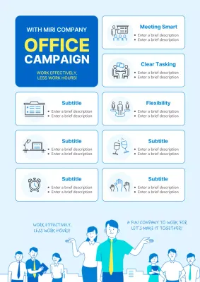 Blue Modern Office Promotion Poster