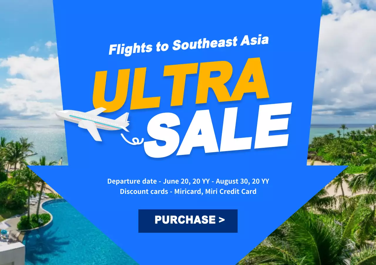 Blue Modern Travel Promotion Poster