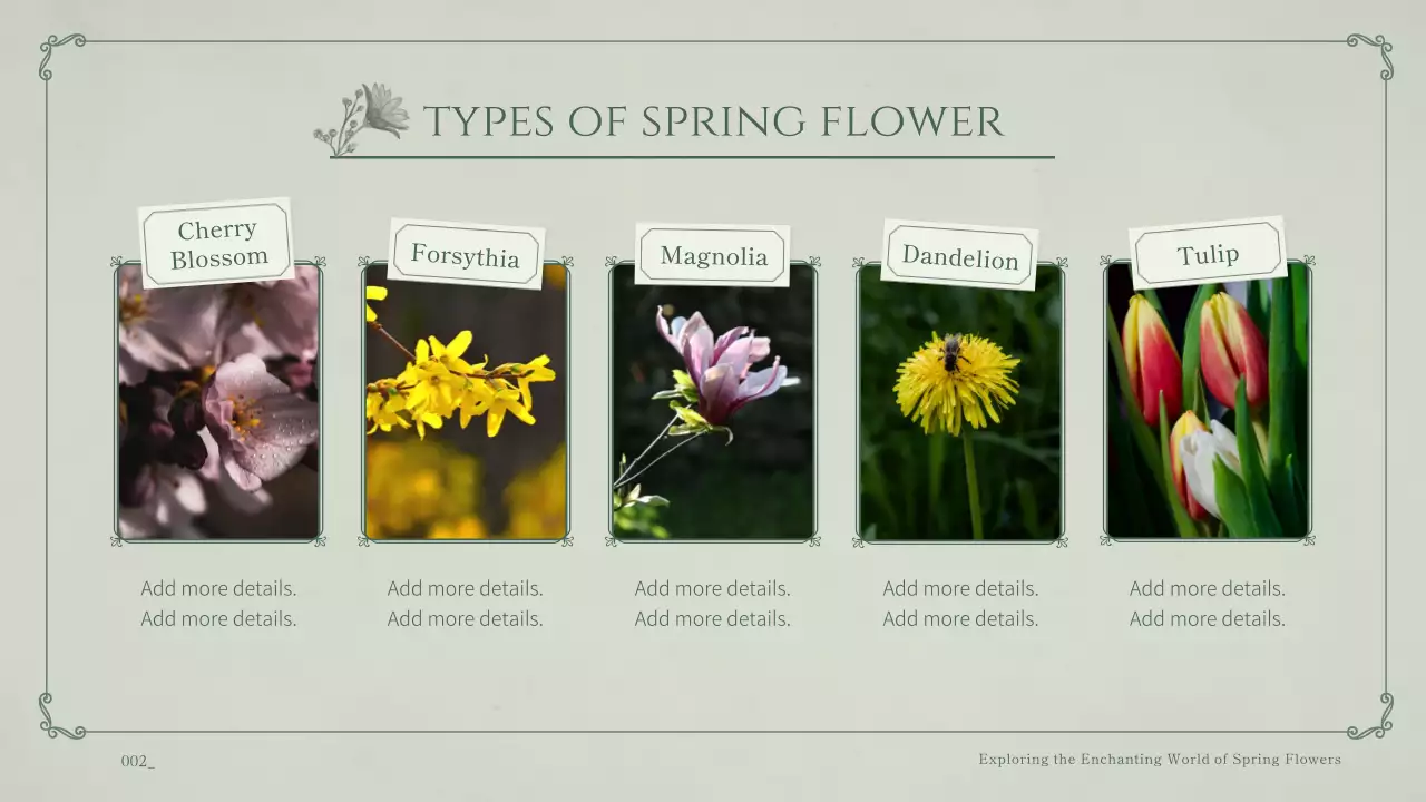 Tema musim semi bunga dengan latar belakang mint