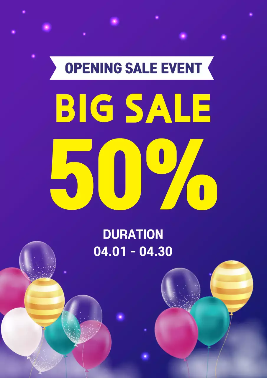 Purple Trendy Sale Promotion Poster