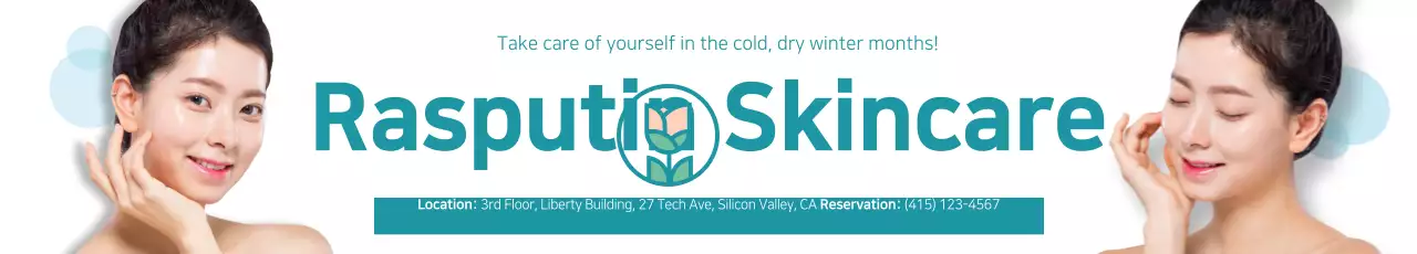 Faixa promocional Teal Modern Skincare