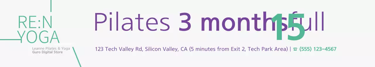 Banner Promocional Verde Moderno Pilates