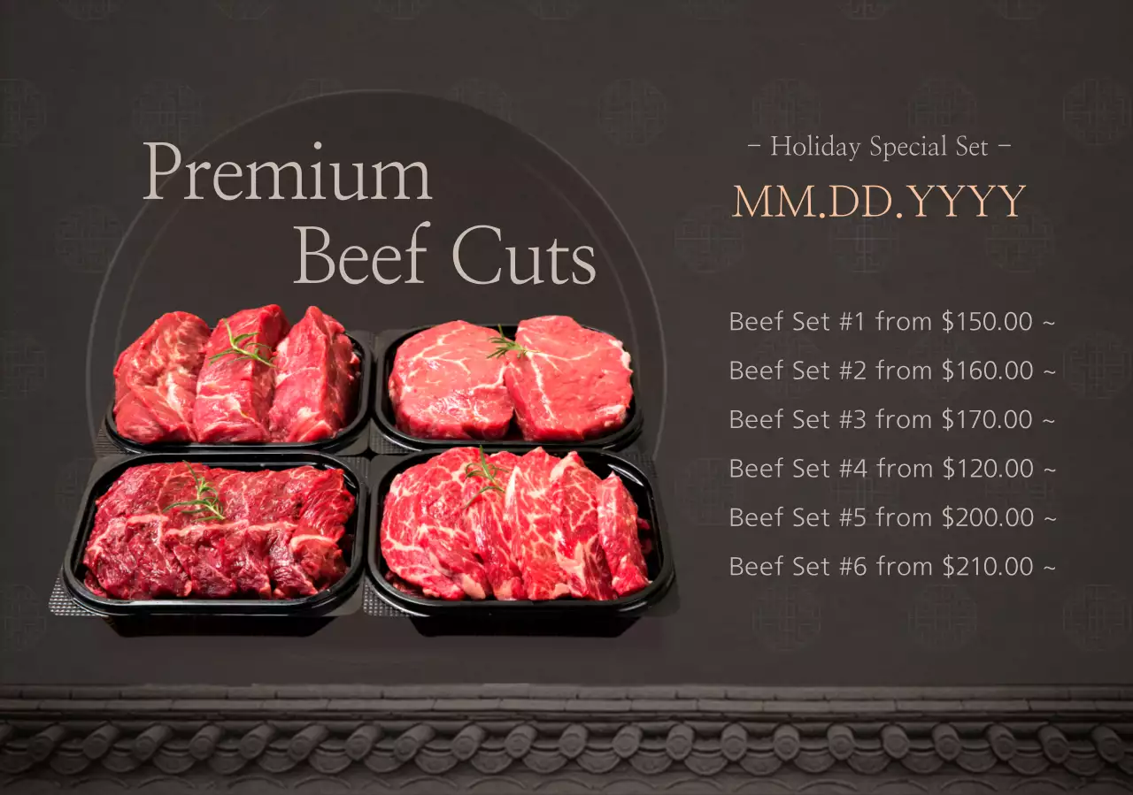 Brown Traditional Beef Promotion Poster