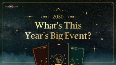 Tarot New Year's horoscopes with a turquoise cosmic background