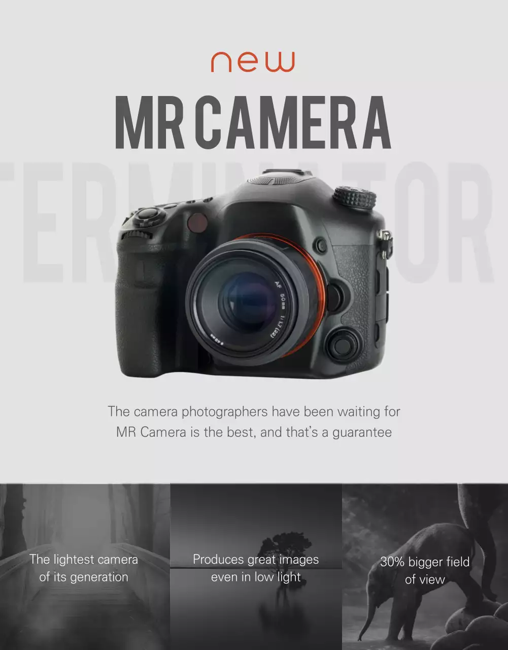 Black Modern Camera Promotion Poster
