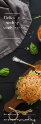 Faixa de receita de hambúrguer rústico preto