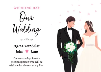 Pink Elegant Wedding Invitation Poster