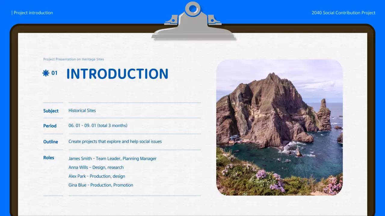 Presentasi Warisan Profesional Biru