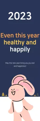 Bandeira de cartão de felicitações de ano novo simples da Marinha