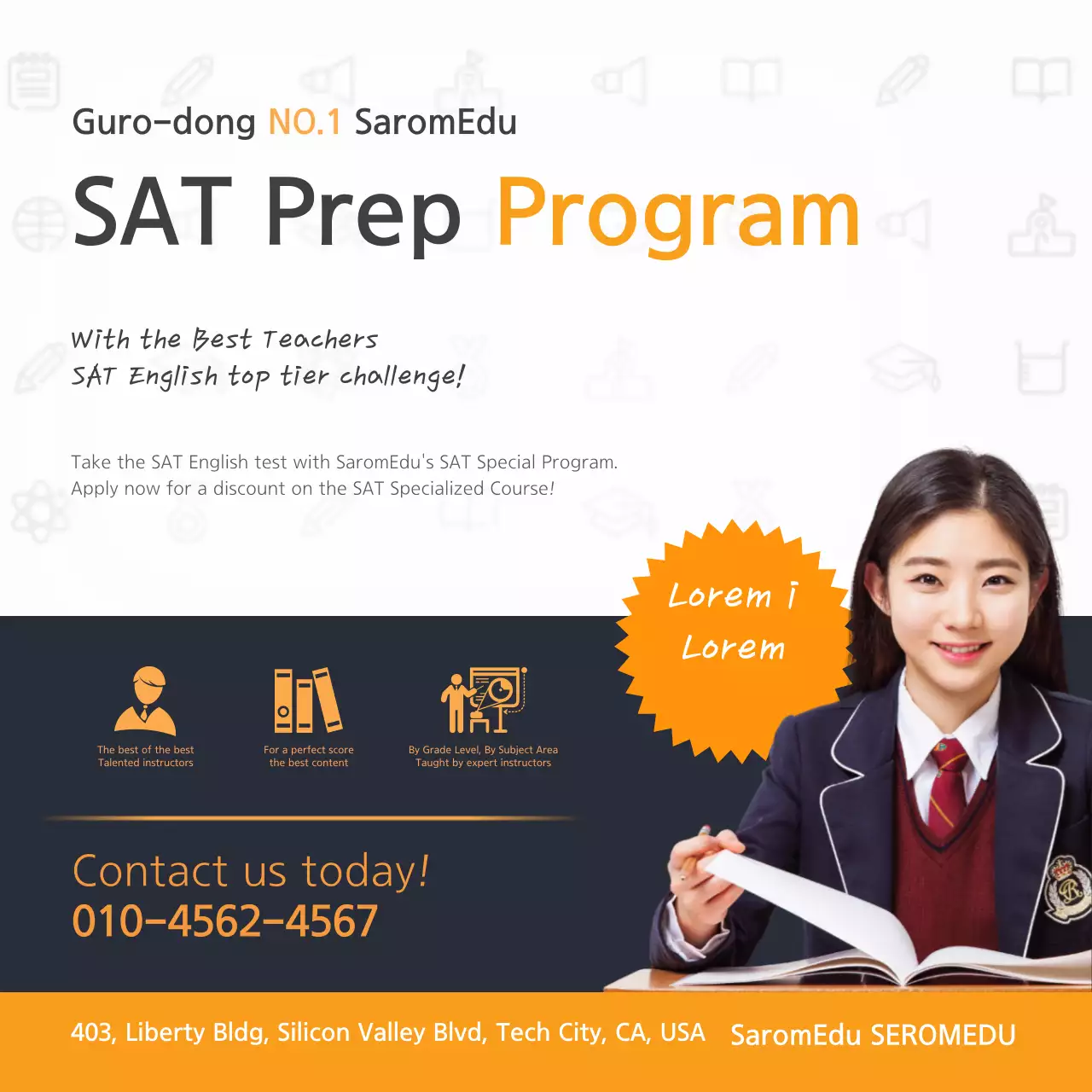 Orange Modern Sat Promotion Banner