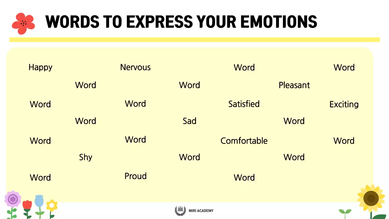 Bài thuyết trình hướng dẫn về cảm xúc tối giản màu vàng