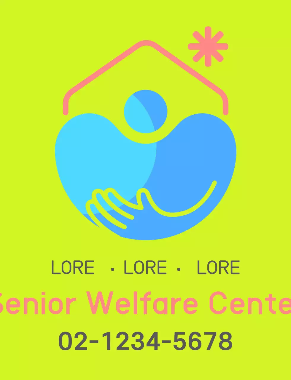 Untuk staf pusat kesehatan dengan logo ilustrasi pusat kesehatan berwarna biru-merah muda