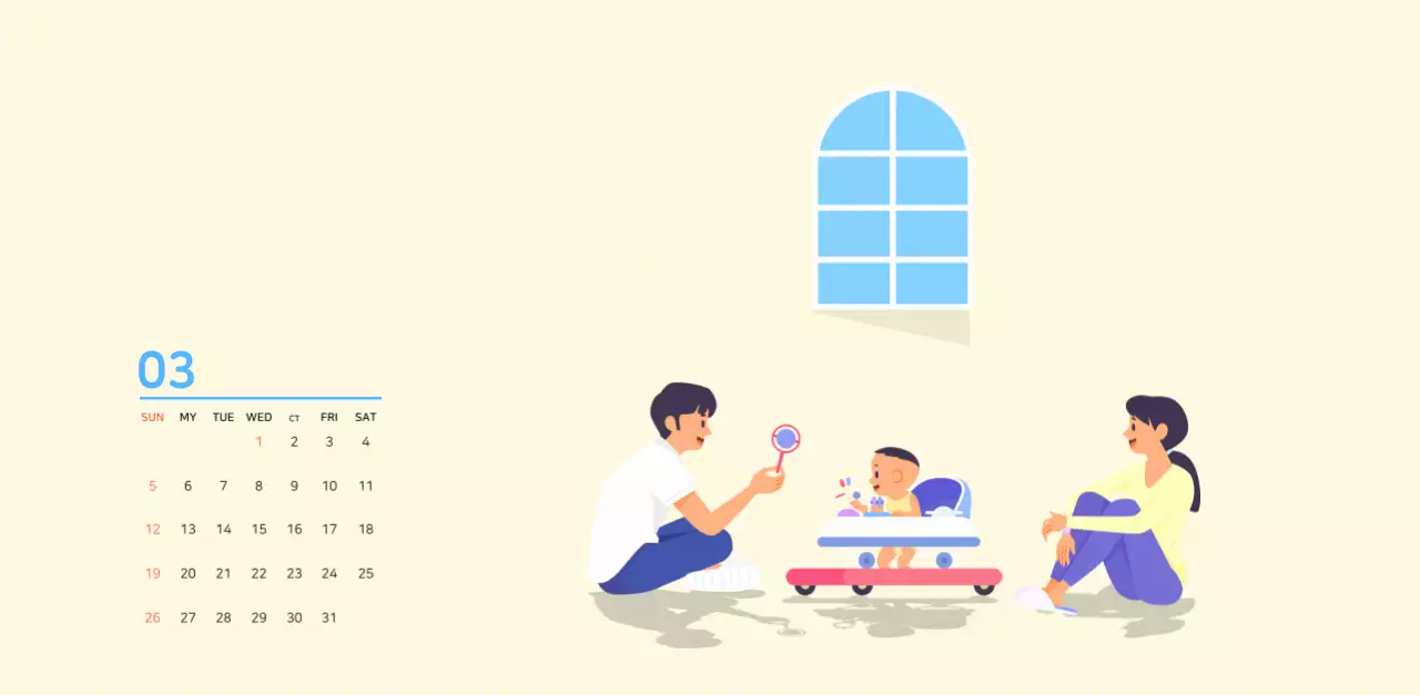 Multicolored family illustration concept
