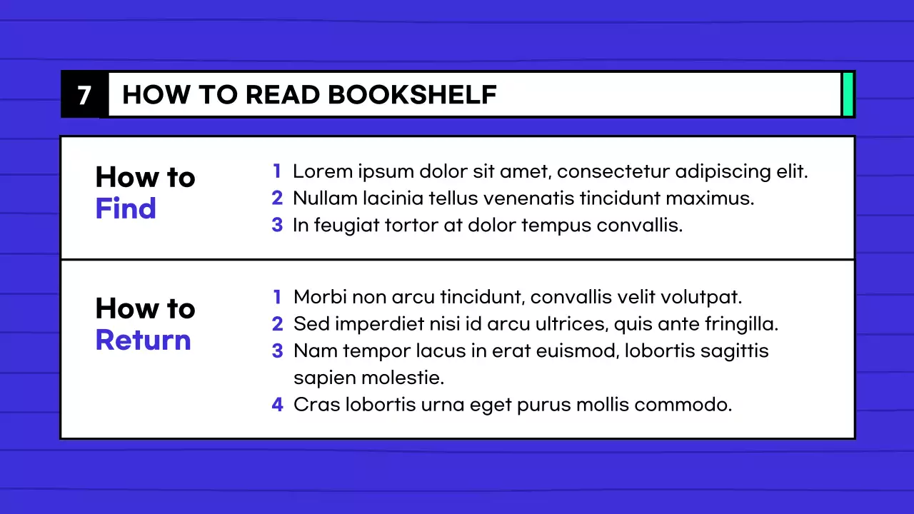 A guide to using the blue and mint middle school library