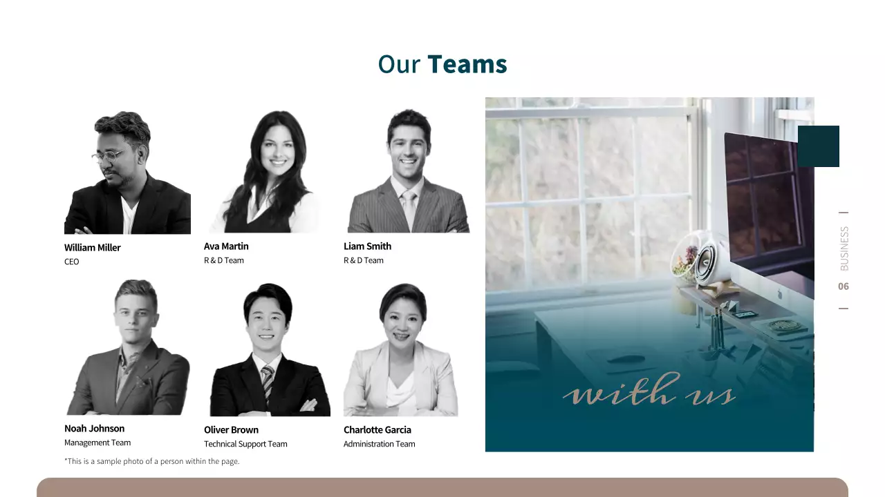 A simple business proposal in turquoise and brown.