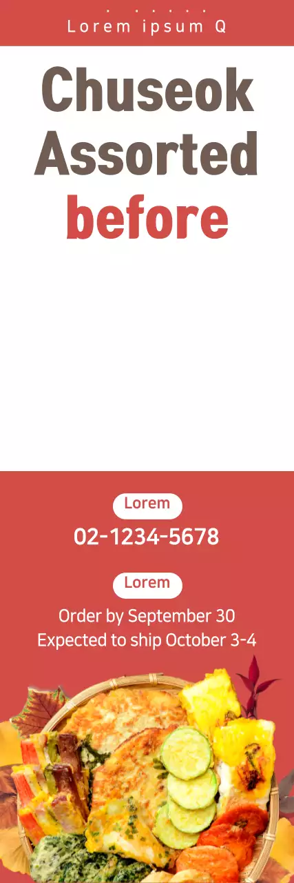 Banner promocional tradicional vermelho Chuseok