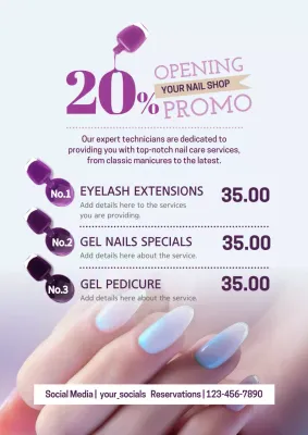 Purple Trendy Nail Promotion Poster