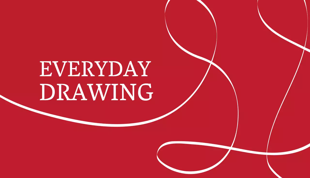 Red Minimal Drawing Guide Business Card