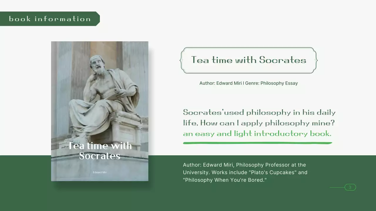 Green Minimalist Book Review Template Presentation