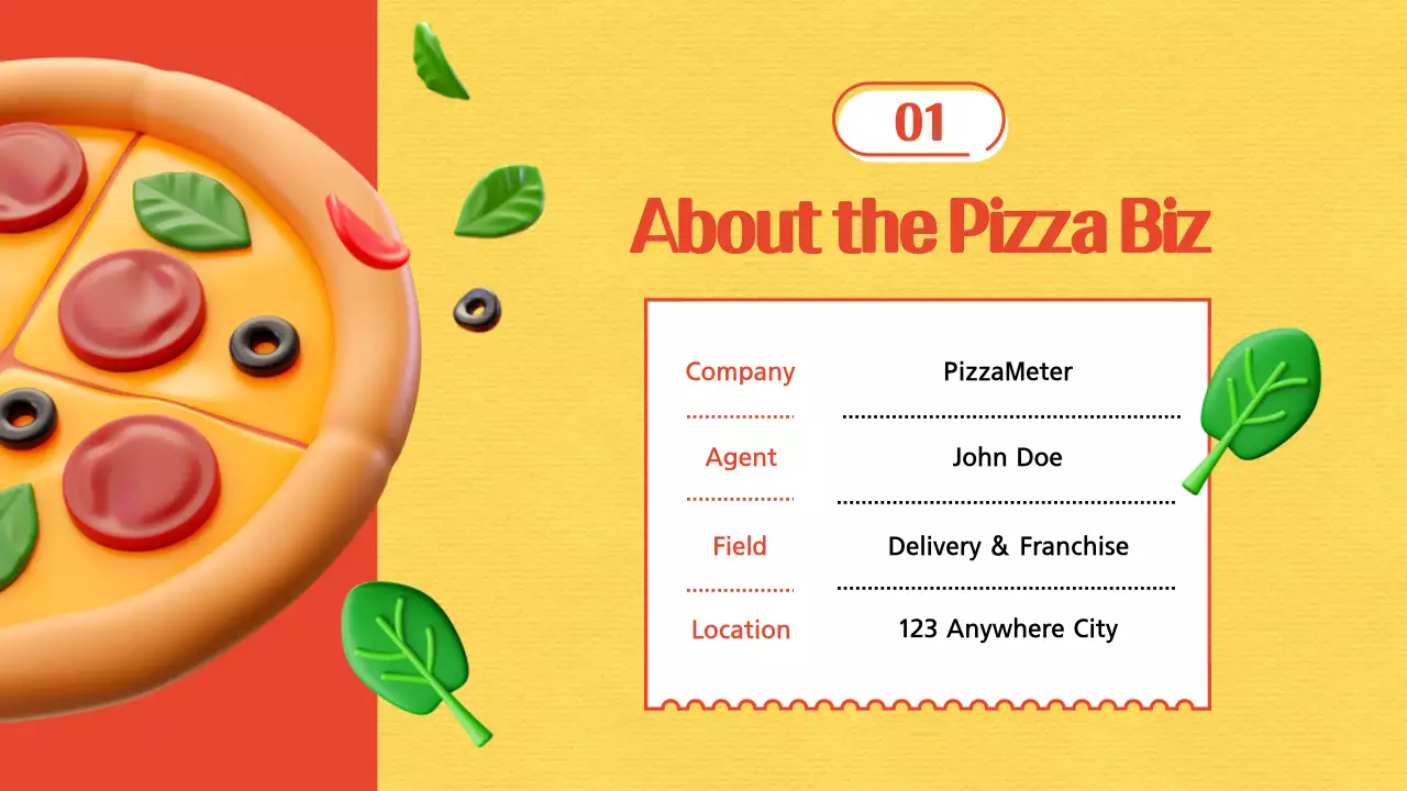 옐로우 모던 피자 사업 계획 프레젠테이션