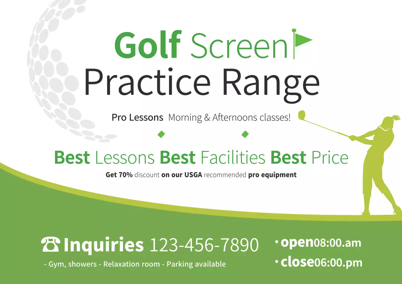 Poster Promosi Golf Profesional Hijau