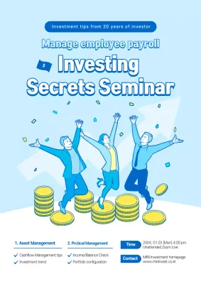 Blue Modern Investment Seminar Promotion Poster