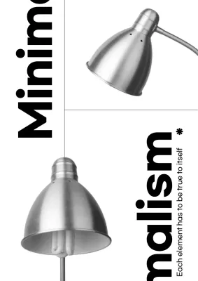Illuminated interior poster in black and white