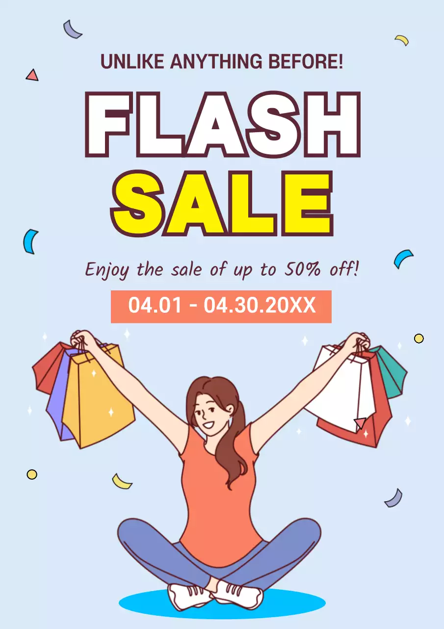 Blue Trendy Sale Promotion Poster