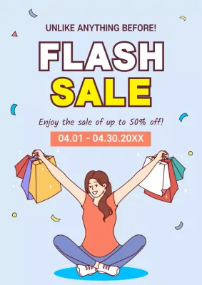 Blue Trendy Sale Promotion Poster