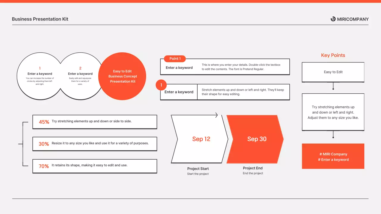 Orange and gray business report presentations