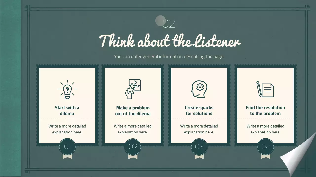 초록색 노트컨셉의 설득력 있는 프레젠테이션