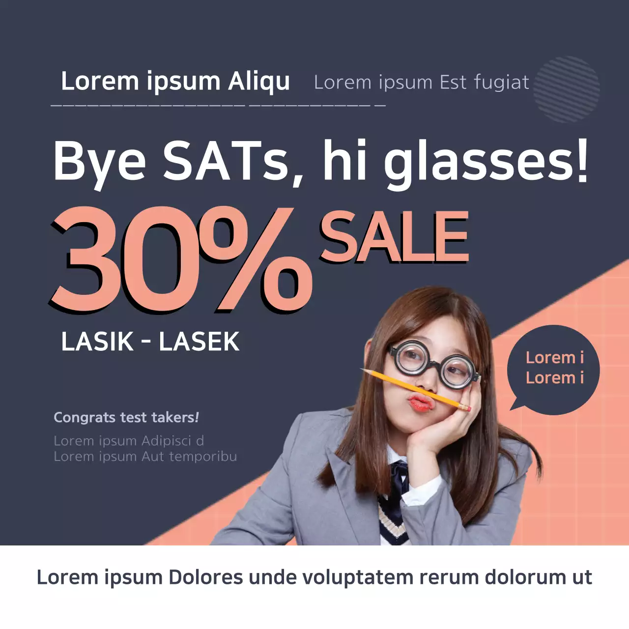 Navy Trendy Eye Care Promotion Banner