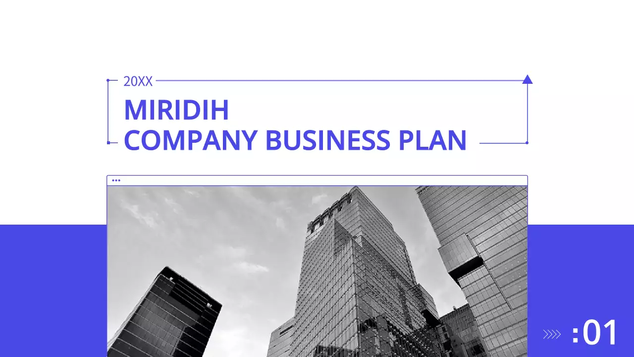 Blue and white clean business plan corporate presentation PPT