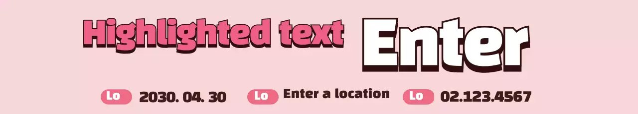 Banner de aviso de anúncio em negrito rosa