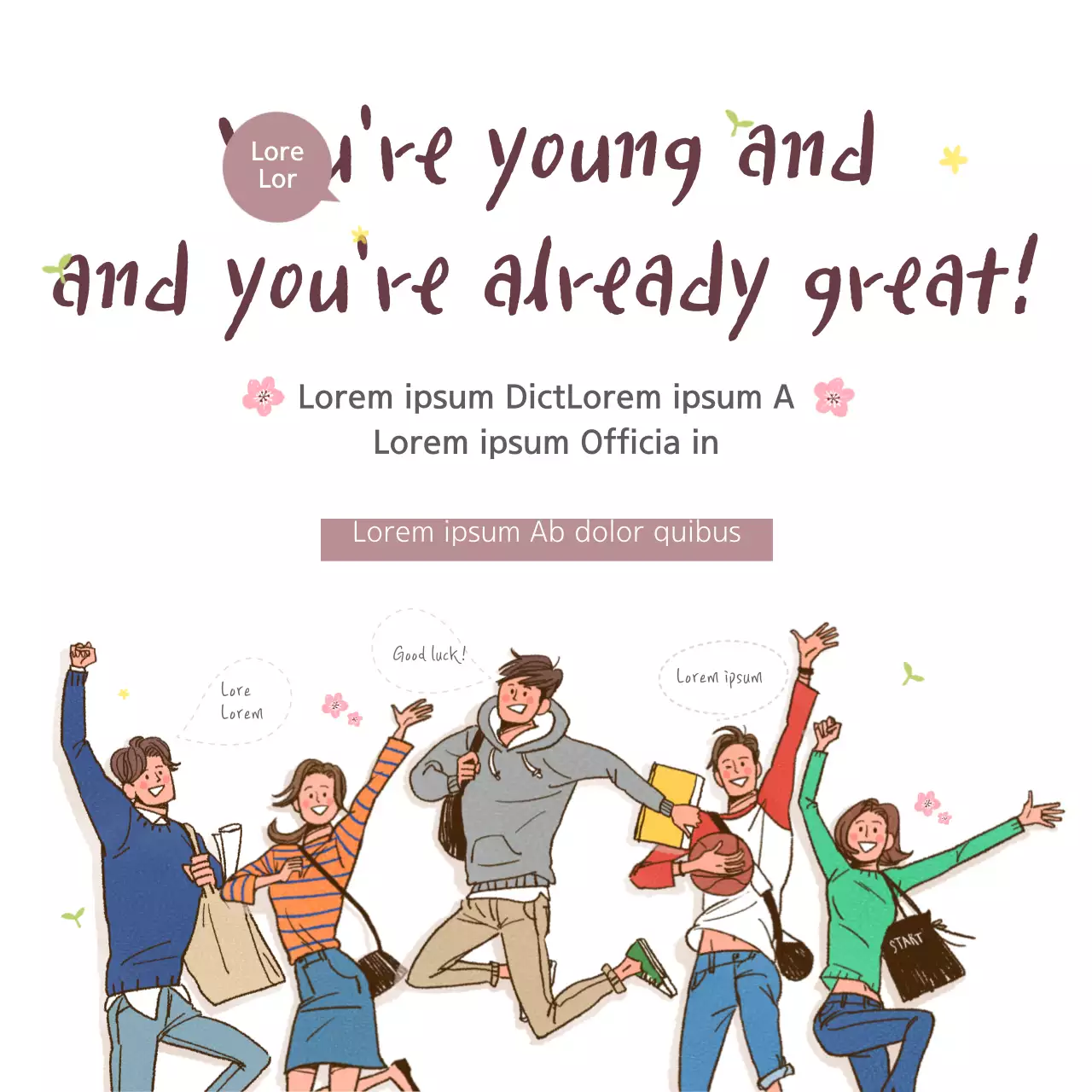 Beige Trendy Youth Announcement Banner