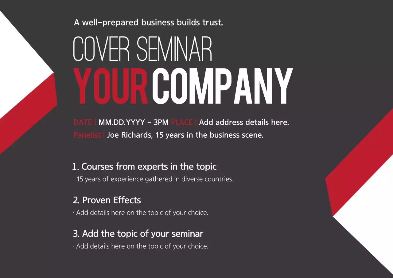 Poster Promosi Seminar Bisnis Modern Hitam