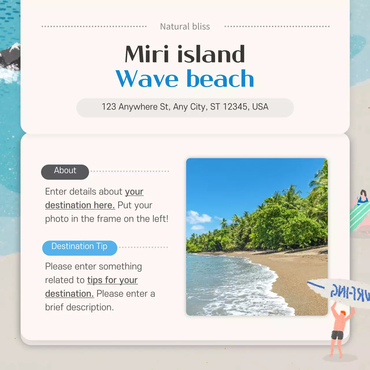 Blue Aesthetic Travel Guide Instagram Carousel