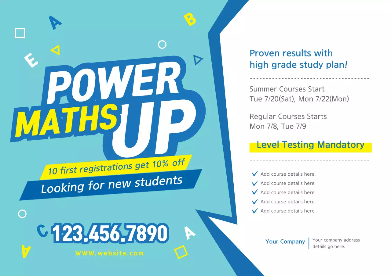 Blue Modern Math Promotion Poster
