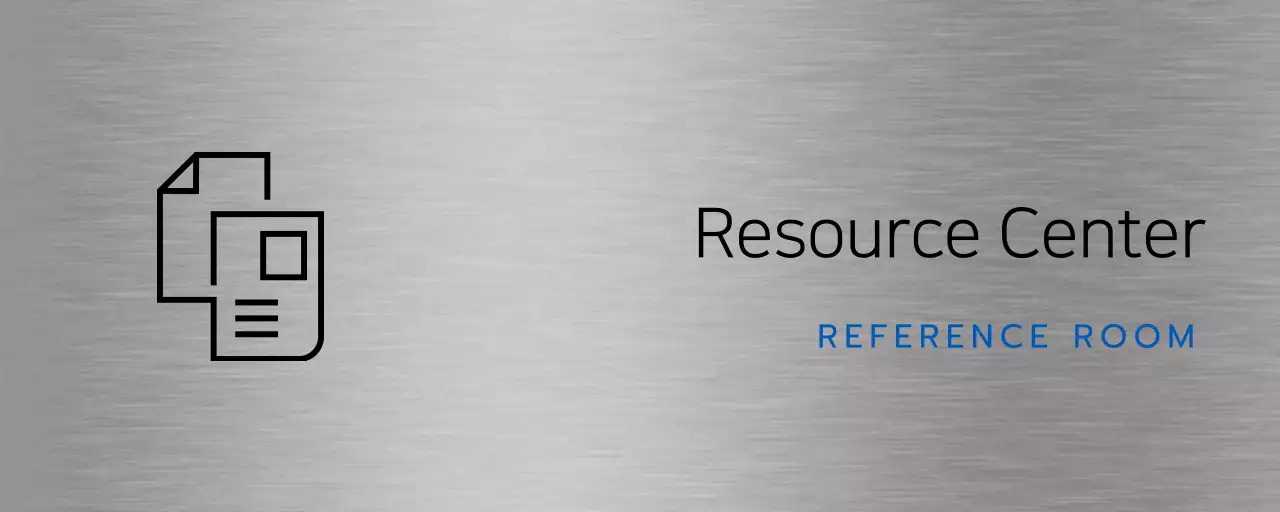 Company place names and floor directions with simple black and blue icons