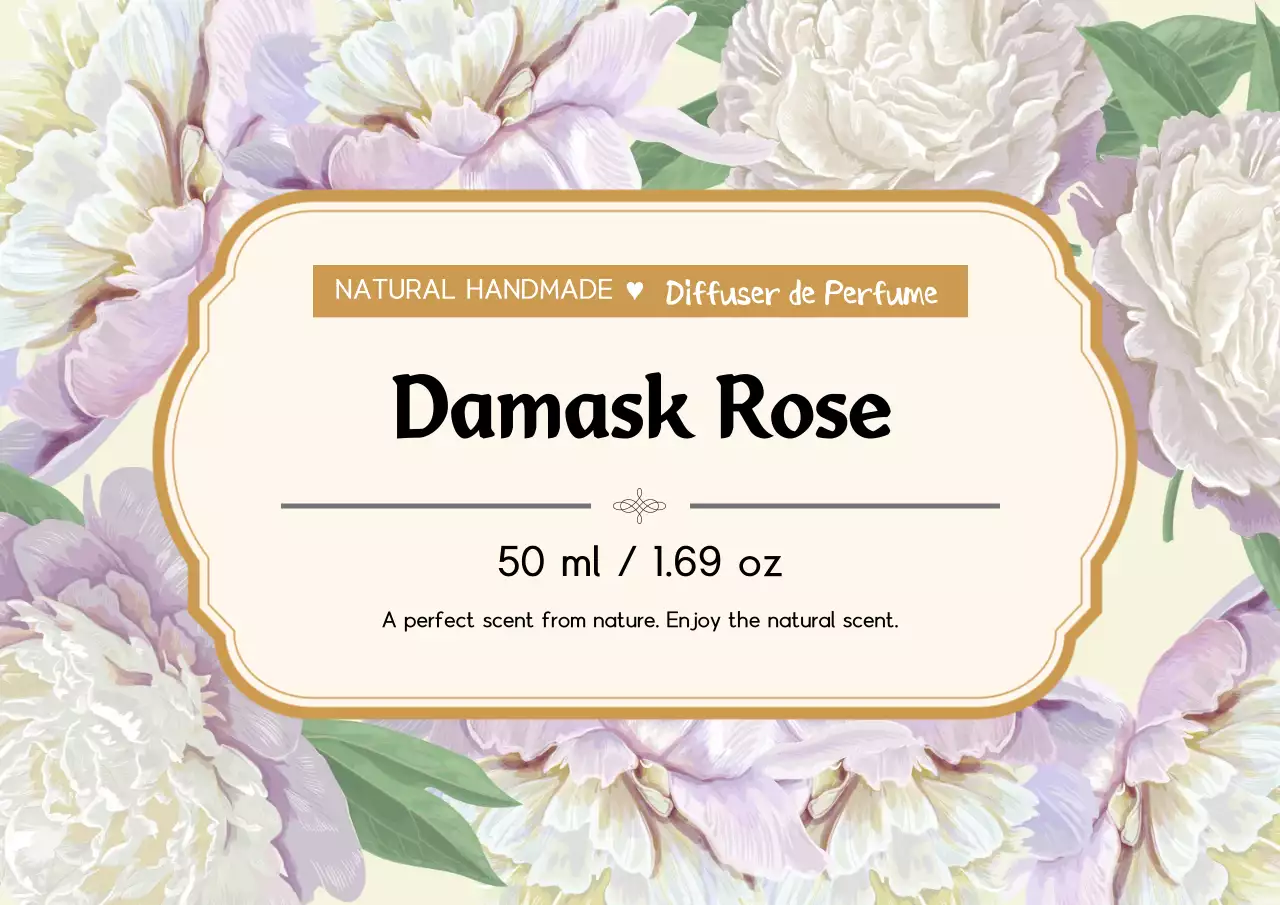 Beige Floral Perfume Label Poster