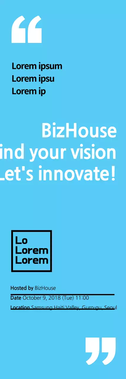 Banner de convite para evento empresarial moderno azul