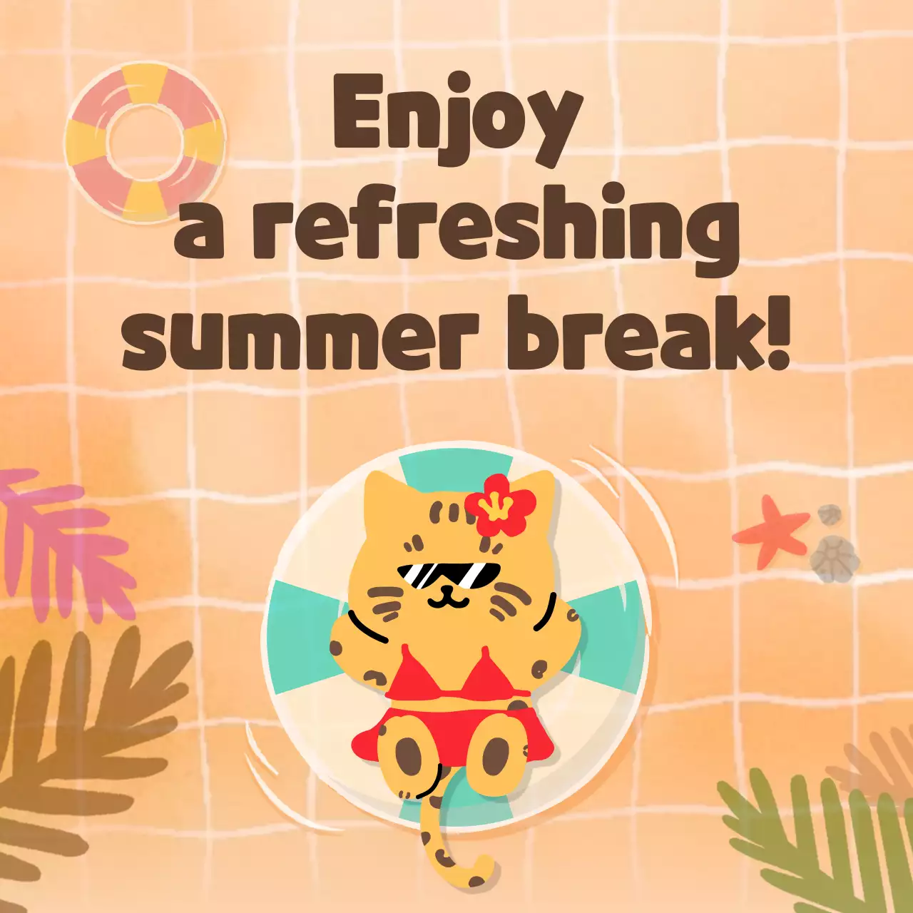 Vacation type psychology test with a cute blue pool concept