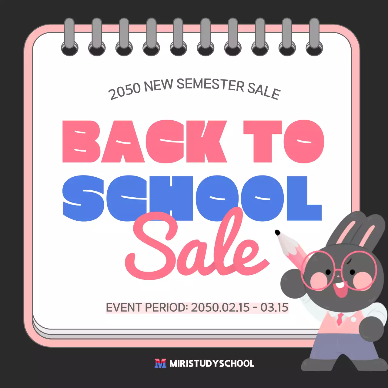 Pink Modern School Sale Promotion Instagram Post