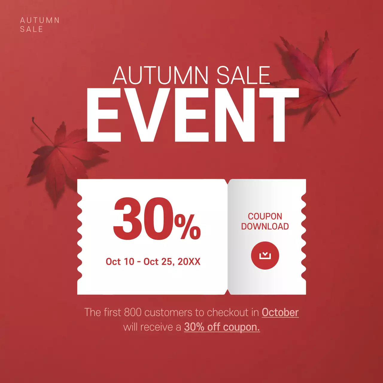 Red Simple Sale Promotion Instagram Post